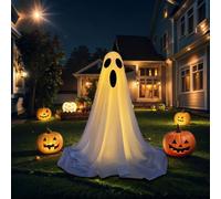 Halloween Ghost Light Up,Spooky Ghost Light Up Halloween Decorations with String Lights Battery Operated,Spooky Ghosts Scary Standing Outdoor Decor for Yard Front Porch Lawn-C S-85CM