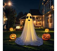 Halloween Ghost Light Up,Spooky Ghost Light Up Halloween Decorations with String Lights Battery Operated,Spooky Ghosts Scary Standing Outdoor Decor for Yard Front Porch Lawn-B S-85CM
