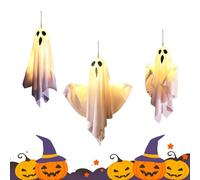 Halloween Ghost Lights, Light-Up Spooky Decor Kit, Soft Glow Ambient Illumination, Battery-Powered Waterproof Design, Perfect for Home Party Lawn Porch Bedroom Indoor Patio, 50x40cm Polyester