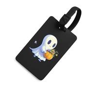Halloween Ghost Luggage Tags with Name ID Card TPU Travel Bag Tag for Suitcases
