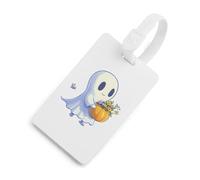 Halloween Ghost Luggage Tags with Name ID Card TPU Travel Bag Tag for Suitcases