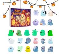 Halloween Ghost Miniature Calendar - 24 Days Countdown Calendar with Ghost Figurines for Halloween - Table Centerpiece That in the Dark for Shelf Bookshelf Bedroom Re