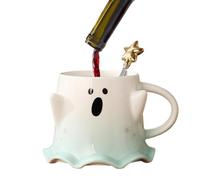 Halloween Ghost Mug - 460ml Porcelain Water Drink Mug Ceramic Tea Cups | Halloween Ghost Design Cups with Handle for Home, Apartment, Cafe, Dormitory