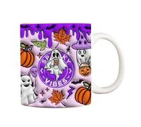 Halloween Ghost Mug - Halloween Ghost Pumpkin Mugs,Ceramic Spooky Ghost Cup,Halloween Coffee Mugs Pumpkin Coffee Mug Ghost Pumpkin Mug for Soup, Water, Juice, Wine, Whiskey-350ml