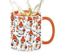Halloween Ghost Mug - Tea Cup | Ghosts Mugs | Heat-Resistant Ghost Pattern Ceramic Tea Cup for Traveling | 350ml Multifunctional Drinking Mugs for Milk Beer Coffee Hot Cold Ice Water