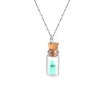 Halloween Ghost Necklace for Women - Spooky Cute Glow in the Dark Adopt a Ghost Glass Bottle Pendant Jewelry, Fun Halloween Accessories Gifts, Regular Size, Copper, No Gemstone