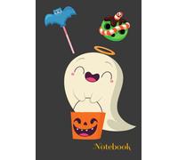Halloween Ghost Notebook: Kawaii college ruled Halloween notebook for planning, creative writing, journaling or use as a party filler