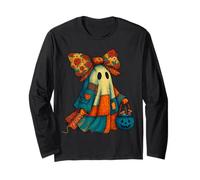 Halloween Ghost Patchwork Quilt Quilting Sewing Lover Womens Long Sleeve T-Shirt