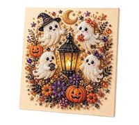 Halloween Ghost Pearl Art DIY Kit DIY Halloween Ghost Pearl Art Kits for Adults Spooky Cute 3D Diamond Painting Crafts, Cute Pumpkin Canvas Arts, Create A Sparkling Spooky Masterpiece for Your Home