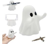 Halloween Ghost Pen Holder: Cute Adorable Desktop Decor, Funny Pencil Stand Organizer, Spooky Home Office Accessory for Kids & Adults, Comes with a Random Style Black Pen