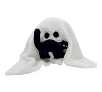 Halloween Ghost Pillow - Black Cat Gus The Ghost Pillow for Halloween Decoration | Soft Plush Halloween Ghost Plush Pillow 23x25 Inches for Gifts
