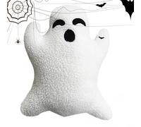 Halloween Ghost Pillow - Cozy Spooky Cushion, Handmade Funny Plush | Soft Decorative Ghosts With Amusing Face For Bed, Sofa, Couch Display, Holiday Vibes, Kid’s Toy Corner, Festive Decor Scene