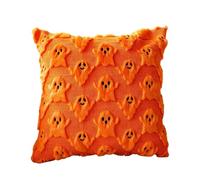 Halloween Ghost Pillow Cushion Covers, Funny Ghost Cushion Covers Fluffy Soft Plush Faux Fur Pillowcases Set, Autumn Cute Spooky Home Decoration for Sofa Beds, Christmas Bedding Decorative (45x45cm)