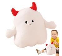 Halloween Ghost Pillow - Pumpkin Hat Ghost | Evil Horn Ghosts | Soft Polyester Cushion | Cozy Spooky Decor | Cute Halloweeen Plush for Sofa Bed Mantle Shelf Living Room, Bedroom, Mantles, Dormitory