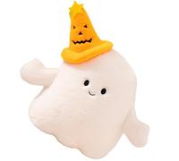 Halloween Ghost Pillow - Pumpkin Hat Ghost | Evil Horn Ghosts | Soft Polyester Cushion | Cozy Spooky Decor | Cute Halloweeen Plush for Sofa Bed Mantle Shelf Living Room, Bedroom, Mantles, Dormitory