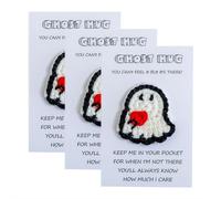 Halloween Ghost Pocket Hug, Cute Crochet Ghost Hug Greeting Card Pocket Hug, Ghost Inspirational Reminder Pocket Hugs, Encouragement Gift Filled with Love & Spookiness, Cute Halloween Birthday Gift