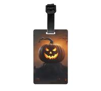 Halloween Ghost Pumpkin 1 Print Luggage Tags for Suitcases Identification Labels Waterproof Travel Cruise Daily Use