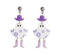 Halloween Ghost Pumpkin Dangle Earrings Cute Witch Ghost Skull Dog Spider Web Drop Earrings Boo Letter Attractive Halloween Masquerade Ball Party Jewelry, Zinc, No Gemstone
