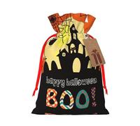 Halloween Ghost Pumpkin Drawstring Gift Bags Small Item Treats Wrapping Storage Bags Christmas Birthday Party Holiday