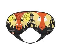 Halloween Ghost Pumpkin Eye Mask Sleep Mask for Men & Women Mask for Sleep with Easy Adjustable Strap Night Eye Cover for Travel