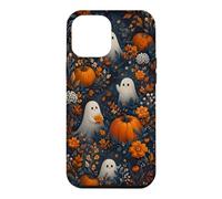 Halloween Ghost Pumpkin Floral Autumn Navy Blue Pattern Case for iPhone 12 Pro Max