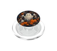 Halloween Ghost Pumpkin Floral Autumn Navy Blue Pattern PopSockets PopGrip for MagSafe