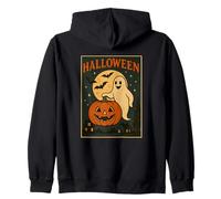 Halloween Ghost Pumpkin Poster Zip Hoodie