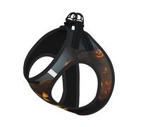 Halloween Ghost Pumpkin Print Adjustable Reflective Harness Leash Set For Cats, Dogs And Small Pets, Soft Breathable Mesh Walking Vest With Escape-Proof Lead