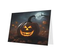 Halloween Ghost Pumpkin Print Greeting Cards With Envelopes,Holiday,Birthday,Wedding,And All Occasions