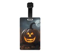 Halloween Ghost Pumpkin Print Luggage Tags for Suitcases Identification Labels Waterproof Travel Cruise Daily Use