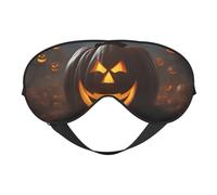 Halloween Ghost Pumpkin Print Sleep Mask,Soft Eye Mask with Adjustable Strap for Sleeping, Travel and Relaxation