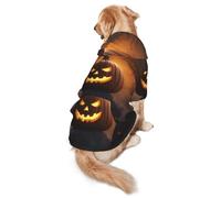 Halloween Ghost Pumpkin Print Soft Dog Hoodie For Medium To Large Dogs, Warm And Breathable Winter Pet Sweatshirt, Easy To Wear Jumper For Cold Weather