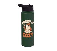 Halloween Ghost Pumpkin Spice Fall Creep It Cozy Stainless Steel Insulated Water Bottle