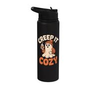 Halloween Ghost Pumpkin Spice Fall Creep It Cozy Stainless Steel Insulated Water Bottle