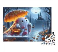 Halloween Ghost Puzzle 1000Pc Recycled Paper for Adults Puzzle for Adults Educational Game Challenge Fun Home Activity Great Gift Idea for Men Women 70x50cm/1000pcs