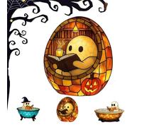 Halloween Ghost Reading Book Lamp, Handmade Halloween Ghosts Reading Night Light Up, Ghost Warm Lighted Indoor Figurine Lamps, for Bedroom Study Room, Readers Gift (Style B,Button Battery)