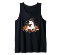 Halloween Ghost Reading Pumpkin Witch Autumn Book Magic Tank Top