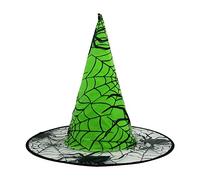 Halloween Ghost-S Witch Hats For Women Child Witch Halloween Costumes Accessories Foldable Hat Ornaments (Green, One Size)
