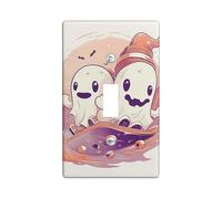 Halloween Ghost Skateboarding Light Switch Cover Plates/Outlet Covers, Autumn Decor for Wall Accents, Thermoplastic Wall Plates, Standard Size Single Toggle