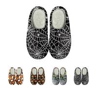 Halloween Ghost Slippers Halloween Slippers Women Pumpkin Spooky Lantern Slides For Womens Mens Winter Plush Slides Warm Fuzzy Sliders Indoor House Shoes Cute Boo Printed Slipper