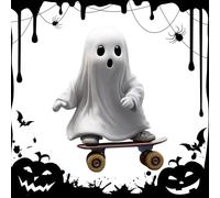 Halloween Ghost Statue - Decorative Figure Made of Resin for Desk and Windowsill for Halloween Time and Scary Parties with Sock - Funny Table Decoration for Holidays Patio Children's Room