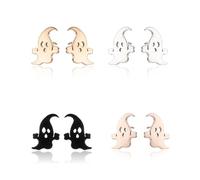 Halloween Ghost Stud Earrings Minimalist Stainless Steel Funny Cute Tiny Spooky Pumpkin Skull Small Horror Earrings for Women Gothic Halloween Cosplay Party Christmas Holiday Fashion Jewelry, S