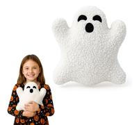Halloween Ghost Stuffed Plush Pillow: 12-inch White Ghost Plush Festival Decoration Cute Ghosts Spooky Throw Pillows for Sofa Bed Home Decor or Gift Giving