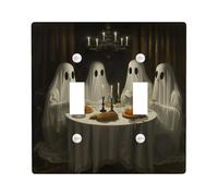 halloween ghost switch cover plates white decor for spooky wall accents plastic wall plates standard size double rocker