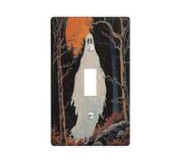 Halloween Ghost Switch Protection Plates, Autumn Haunted Wood Decoration for Home Decor, Thermoplastic Wall Plates, Standard Size Single Rocker