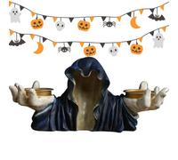 Halloween Ghost Tealight Holder Decorative Resin Candle Stand Centerpiece