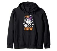 Halloween Ghost The Boo Crew Costume Matching Women Gifts Zip Hoodie