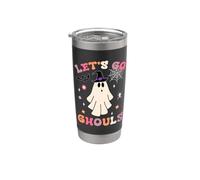 Halloween Ghost Witch Costumes Retro Groovy Let's Go Ghouls Stainless Steel Insulated Tumbler
