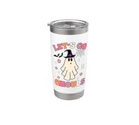 Halloween Ghost Witch Costumes Retro Let's Go Ghouls Groovy Stainless Steel Insulated Tumbler