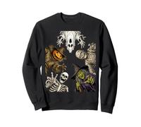 Halloween Ghost Witch Mummy Skeleton Scarecrow Pumpkin Sweatshirt